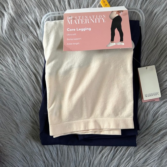 Destination Maternity Core Legging Womens Size Large Blue‎ Ultra Soft Ankle - Picture 1 of 6